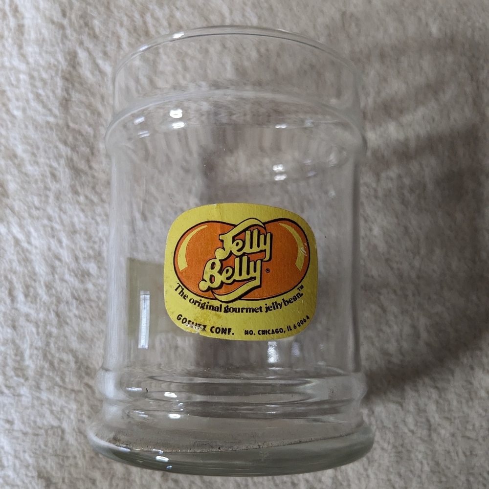 Jelly Belly jelly beans glass storage jar local Michigan candy store